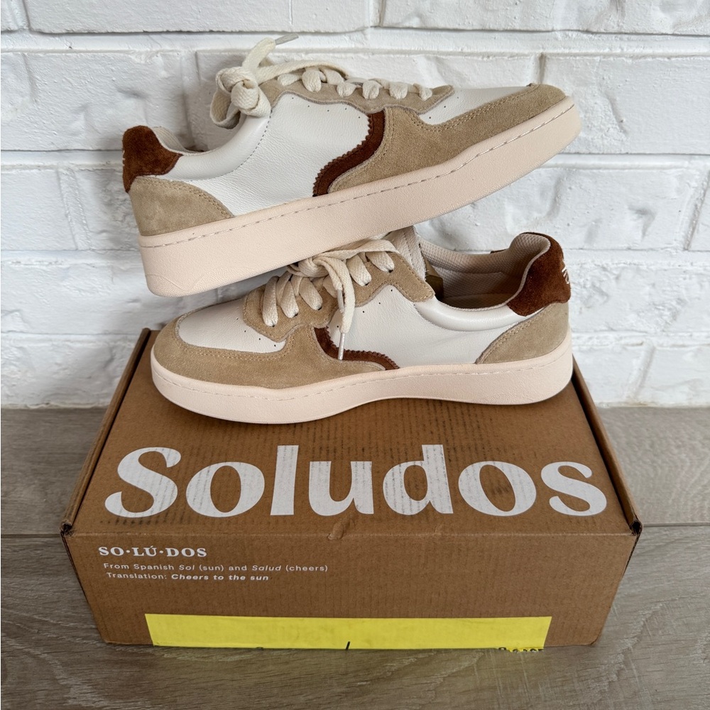 Soludo’s Roma Sneaker Size 9 in Earthy Neutrals